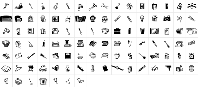 MiniPics LilStuff  glyph index