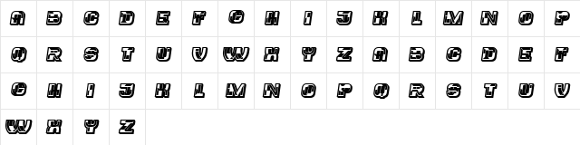 Trader Black Italic  glyph index