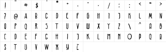 Braleno DEMO Solid Regular  glyph index