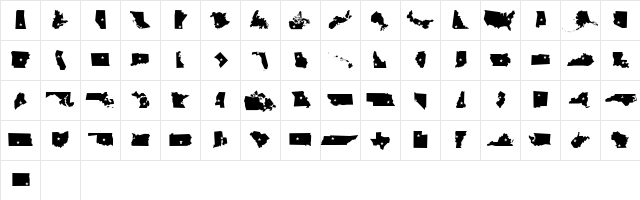 Mini Pics Borderline Capital Regular  glyph index