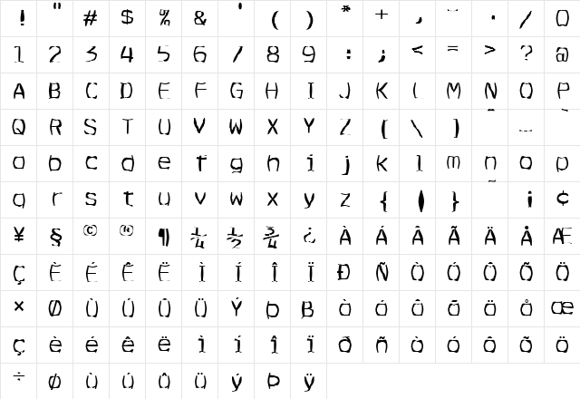 FZ WARPED 3 Normal  glyph index