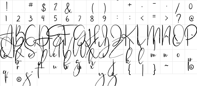 Zettama Regular  glyph index