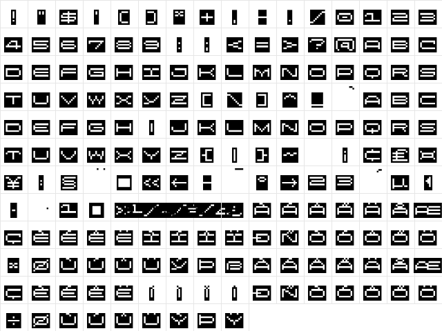 LomoWebStrip LT Std 9 Regular  glyph index