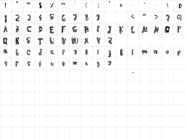 TruLogik Regular  glyph index