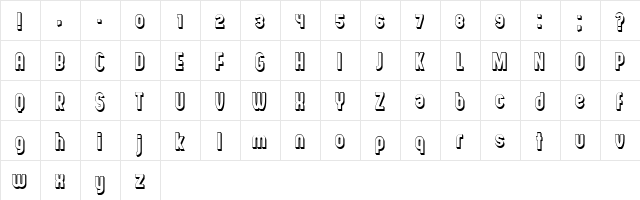 Mundo Hollow Regular  glyph index