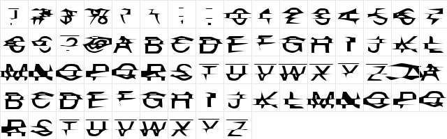 Misplaced Regular  glyph index