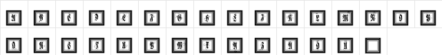 FramedFraxCaps Regular  glyph index