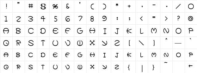 Xevius Medium  glyph index