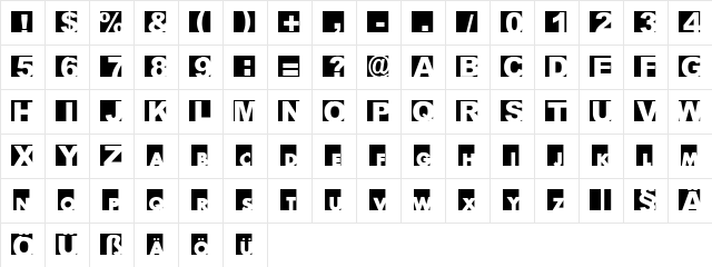 BIGARIAL UltraBold  glyph index