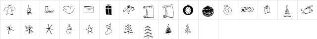 2Peas Tis the Season Regular  glyph index