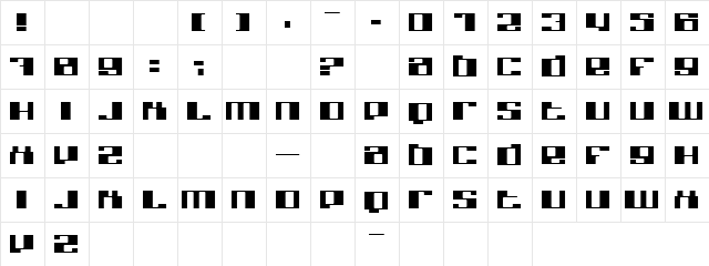 Subby Regular  glyph index