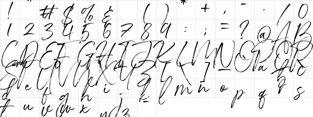 Indigo Forest Demo Version Regular  glyph index