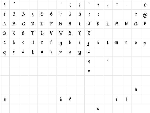 Holyrose Sale Regular  glyph index
