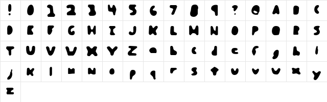 Liquid Pickle Regular  glyph index