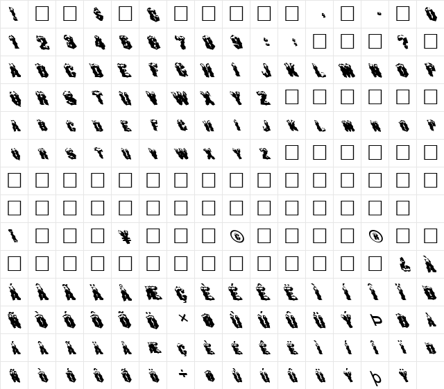 FZ WACKY 29 LEFTY Normal  glyph index