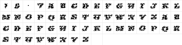 VineCapsSSi BoldItalic  glyph index