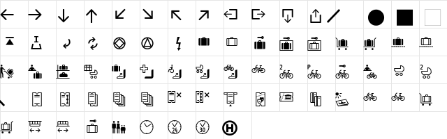 InfoPict-Two Regular  glyph index