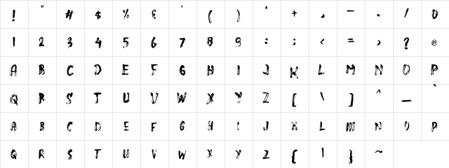 SlasZ Brush Brush  glyph index