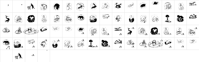 Prehistorish Regular  glyph index