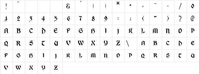 Ondine!" Regular  glyph index