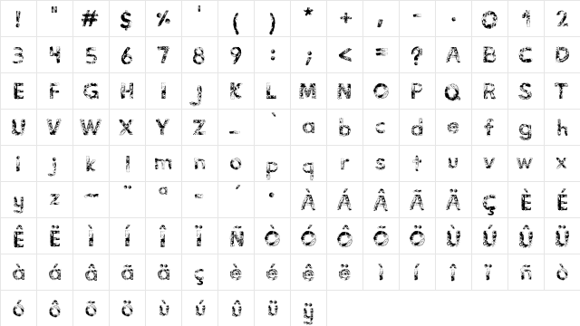 Vidas Secas Regular  glyph index