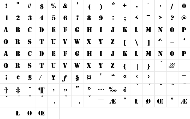 Template Caps SSi Regular  glyph index