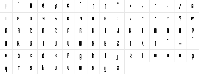 Steady Wipro Regular  glyph index