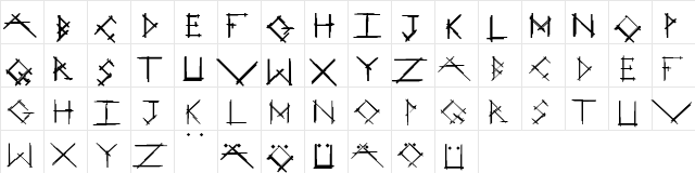 Strokey-VeryVeryBold Regular  glyph index