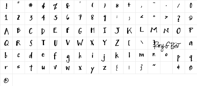 Mighty to Save Regular  glyph index