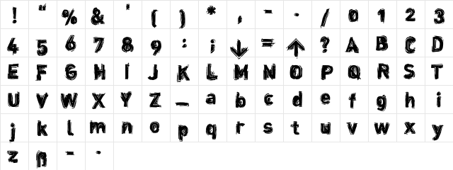 dinstik Regular  glyph index
