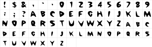 NuWave Regular  glyph index