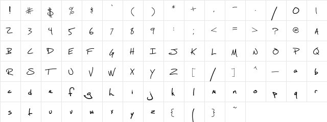Fh_Script Regular  glyph index