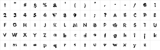 TomFool PlumLoco  glyph index