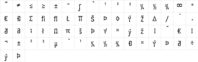 Offline-RegularExpert Regular  glyph index