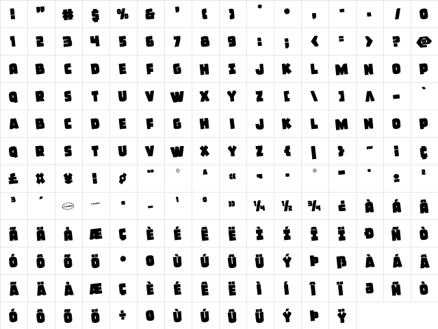 Frost Giant Rotated Regular  glyph index