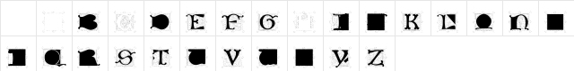 101! Babylon Display CapZ Regular  glyph index