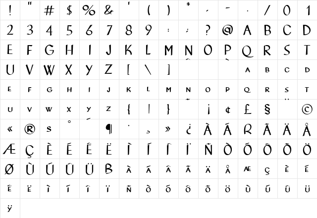 Hot Rod SCLF1.0 baby.  glyph index