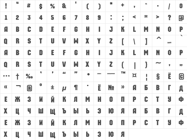 a_MachinaOrtoDgGr Medium  glyph index