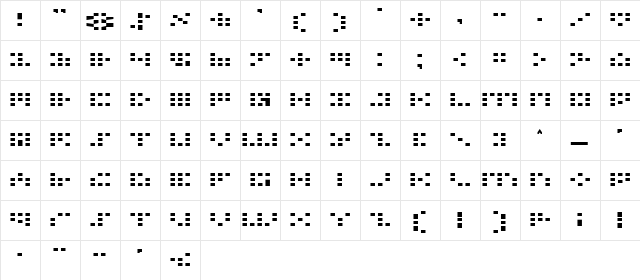 Iconian Expanded Expanded  glyph index