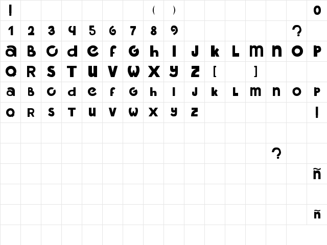 libre Regular  glyph index