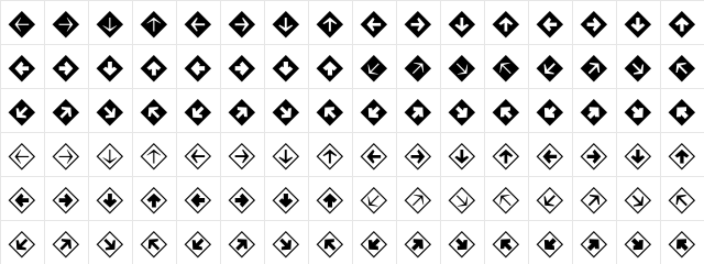 MiniPics DirectionalDA  glyph index