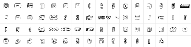 MesoAmerica Dings Four Regular  glyph index