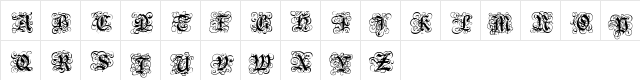 RoyalGothic Regular  glyph index