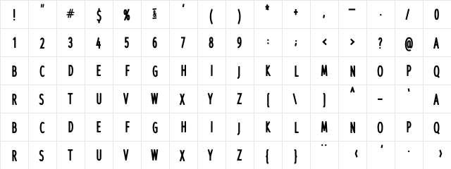Polis Regular  glyph index