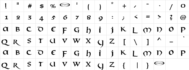 Mael Regular  glyph index