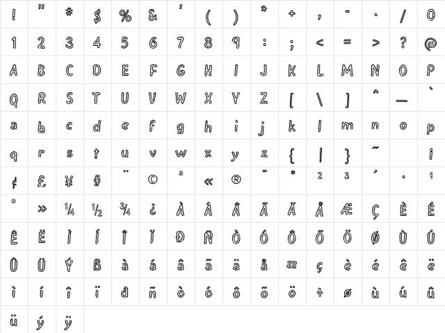 MushmellowCactus Regular  glyph index