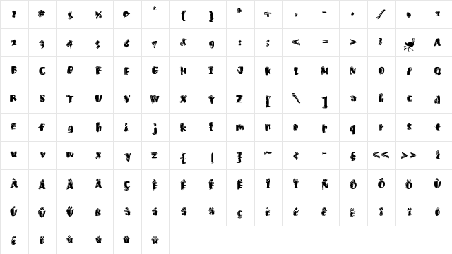 FastOstrich Medium  glyph index