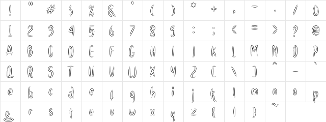 Stay Buddy outline  glyph index