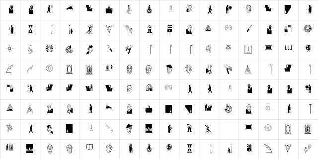 SLBorges Regular  glyph index