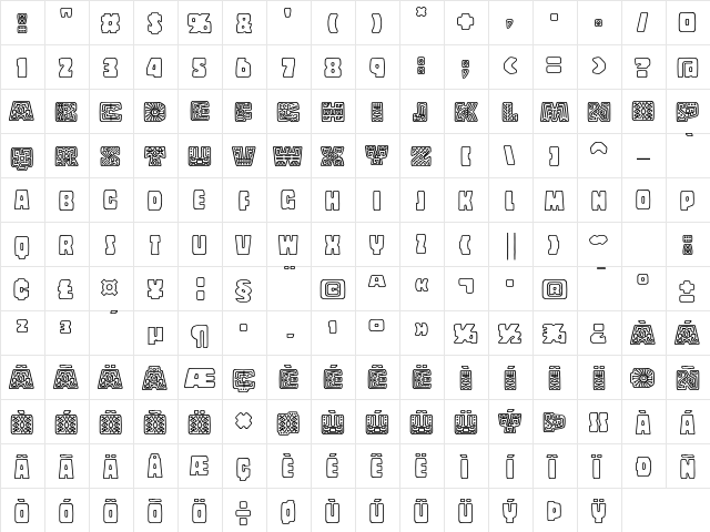 Copal Std Decorated  glyph index